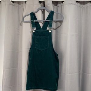 Hunter green overall dress